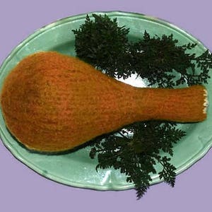 Turkey Drumstick Kicker Toy, Eco Friendly Wool Cat Toy, Catnip or Valerian & Catnip image 7