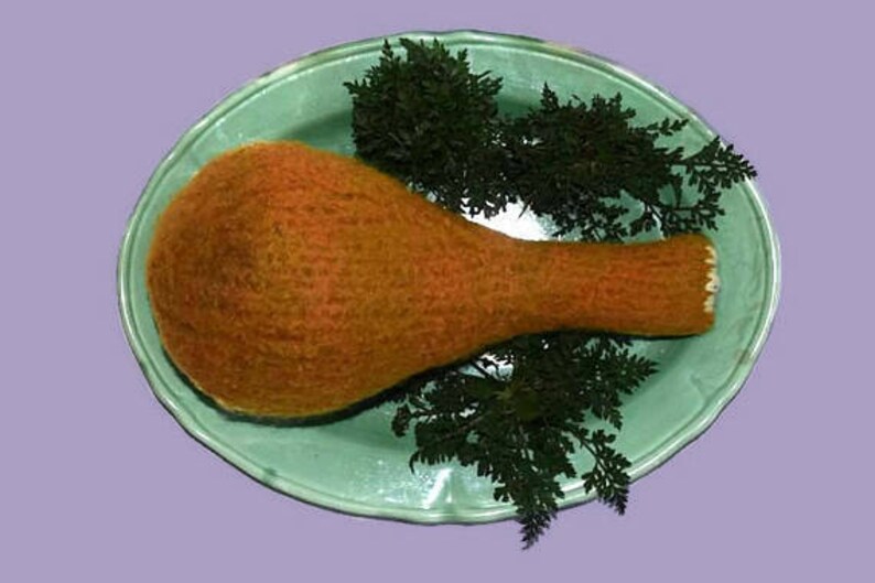 Turkey Drumstick Kicker Toy, Eco Friendly Wool Cat Toy, Catnip or Valerian & Catnip image 7