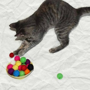 Balls for Cats Catnip Infused Felted Wool Balls 12 purr set o Fun Gift for Cats image 3