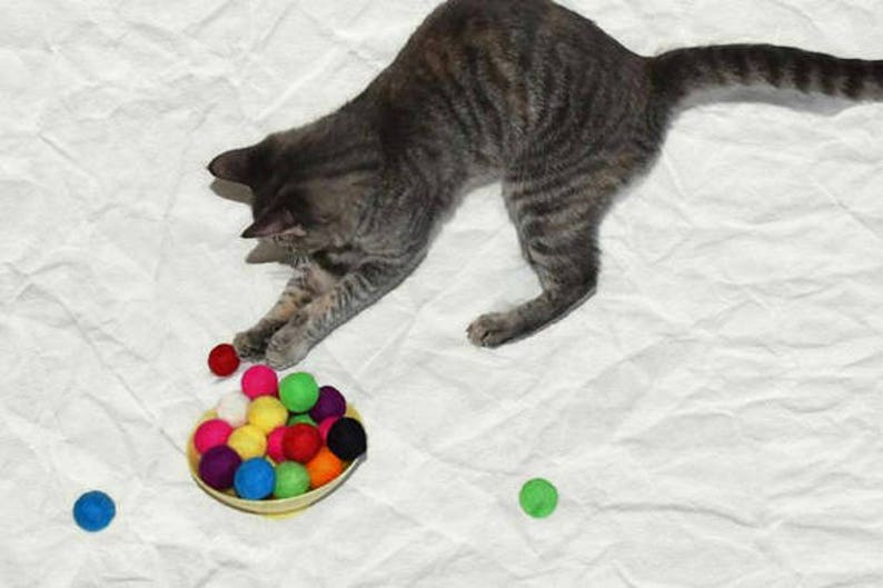 Balls for Cats Catnip Infused Felted Wool Balls 12 purr set o Fun Gift for Cats image 3