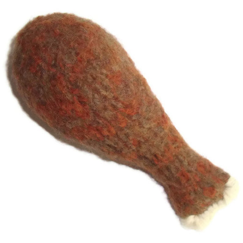 Cats Love Ewe Chicken Leg Cat Toy, Chicken Drumstick Kicker Toy, Wool Cat Toy, Eco Friendly, ETSY BESTSELLER image 5