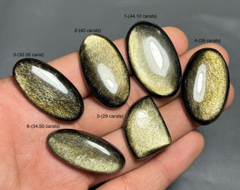 1 Piece Golden Sheen Obsidian Flat Back Gem Cabochon wire wrapping Jewelry Pendant setting macrame jewelry metalsmith supplies cabochons