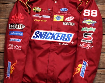 Snickers NASCAR Racing Jacket Vintage Brown Bomber – M&M’s Motorsport Streetwear.