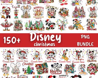 Big Bundle 200+ Dis-nei Characters Christmas Png, Dis-nei Very Merry Christmas Party Png, Mouse and Friends, Toy, Princess Digital Download