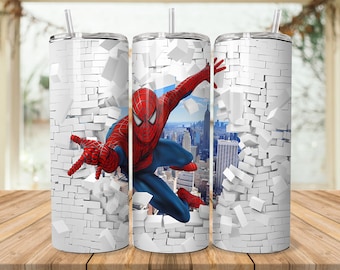 Spiderman Tumbler Wrap 20 OZ Action Hero Tumbler Sublimation Cartoon Character Tumbler Wrap Hero Tumbler Wrap Designs Kids Tumbler Wrap
