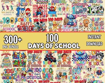 300+ Files 100 Days Of School Png Bundle, Happy 100 Days Of School Png, 100 Days Bruh Png Bundle, Retro Teacher School Png, Digital File