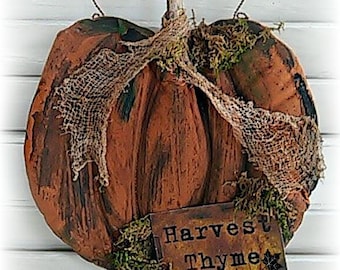 Primitive Pumpkin E Pattern | Pumpkin Sewing Pattern |  Pumpkin Door Hanger Pattern | Fall Decor