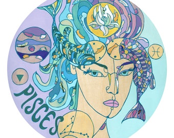 Pisces horoscope digital print 8x10
