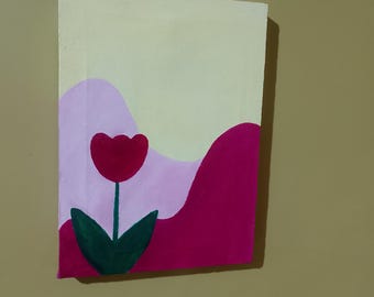 Minimalistyczny obraz tulipanów