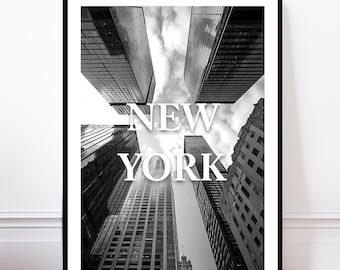 New Yorker Wolkenkratzer als Kunstdruck: Modernes Architekturposter