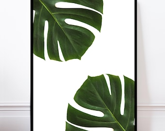 Palm Leaf Botanical Print, Tropical Wall Art Poster, Modern Minimalist Home Decor, Plant Artwork