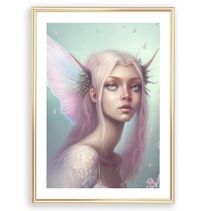 Póster de hada, Bonita impresión de hada, Arte místico de pared, Arte de pared de libro de cuentos, Decoración de hadas