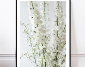 Poster mit weißen Fingerhüten, Kunstdruck mit floralem Motiv: Botanische Blumenkunst