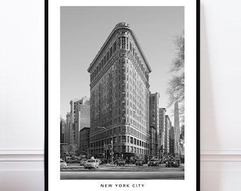 Modern Flatiron Building Poster, Architecture Wall Art Print, Urban Cityscape, Home Decoration