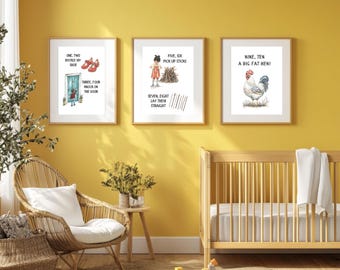Kinder Reim Poster Download, Gänsemutter Nostalgie, Einzigartiges Design