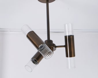 Mid-Century Modern Ceiling Light, Luxury Living Room Ceiling Lamp, Aged Brass Ceiling Lighting Fixture, Contemporary Home Decor Ceiling Lamp