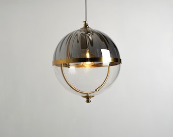 Art Deco Living Room Ceiling Light, Modern Glass Pendant Lamp, Kitchen Ceiling Lighting, Unique Hanging Light, Glass Globe Ceiling Light