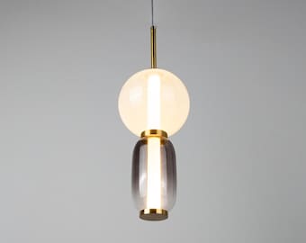 Art Deco Ceiling Lighting, Modern Bedroom Pendant Light, Accent Lighting Fixture for Livnig Room or Kitchen, Hand Blown Glass Chandelier