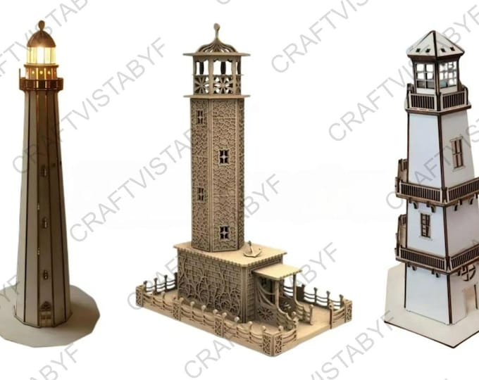 Lighthouse Laser Cut File - Digital Download - SVG - DXF - Lantern, 3D ...