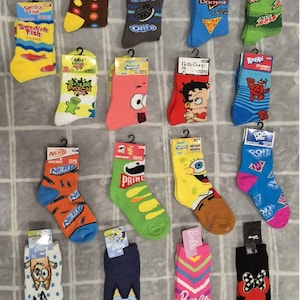 NEW!! ODD Sox Cozy Novelty Crew Socks of Snacks and Inspired Cartoon Characters.