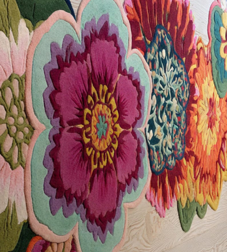 Floral Art Rug – Runner Carpets | Modern Organic Statement Piece for ...