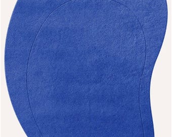 Dywan z kwiatowym wzorem w kolorze nerkowym, ręcznie robiony, abstrakcyjny, wełniany – kolorowy, nowoczesny wystrój w stylu boho