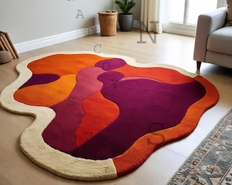 Dywan Colorfield Topography – abstrakcyjny, organiczny dywan w wyrazistych, wielokolorowych kolorach | Nowoczesny, artystyczny wystrój podłogi