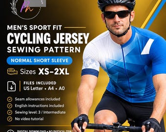 Men's Sport Fit Jersey Normal sleeve Pattern Sewing Pattern - Downloadable PDF Sewing Pattern |A4 US Letter Printable | Instant Downloadable