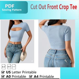 Cut Out Crop Top Sewing Pattern (PDF Download)