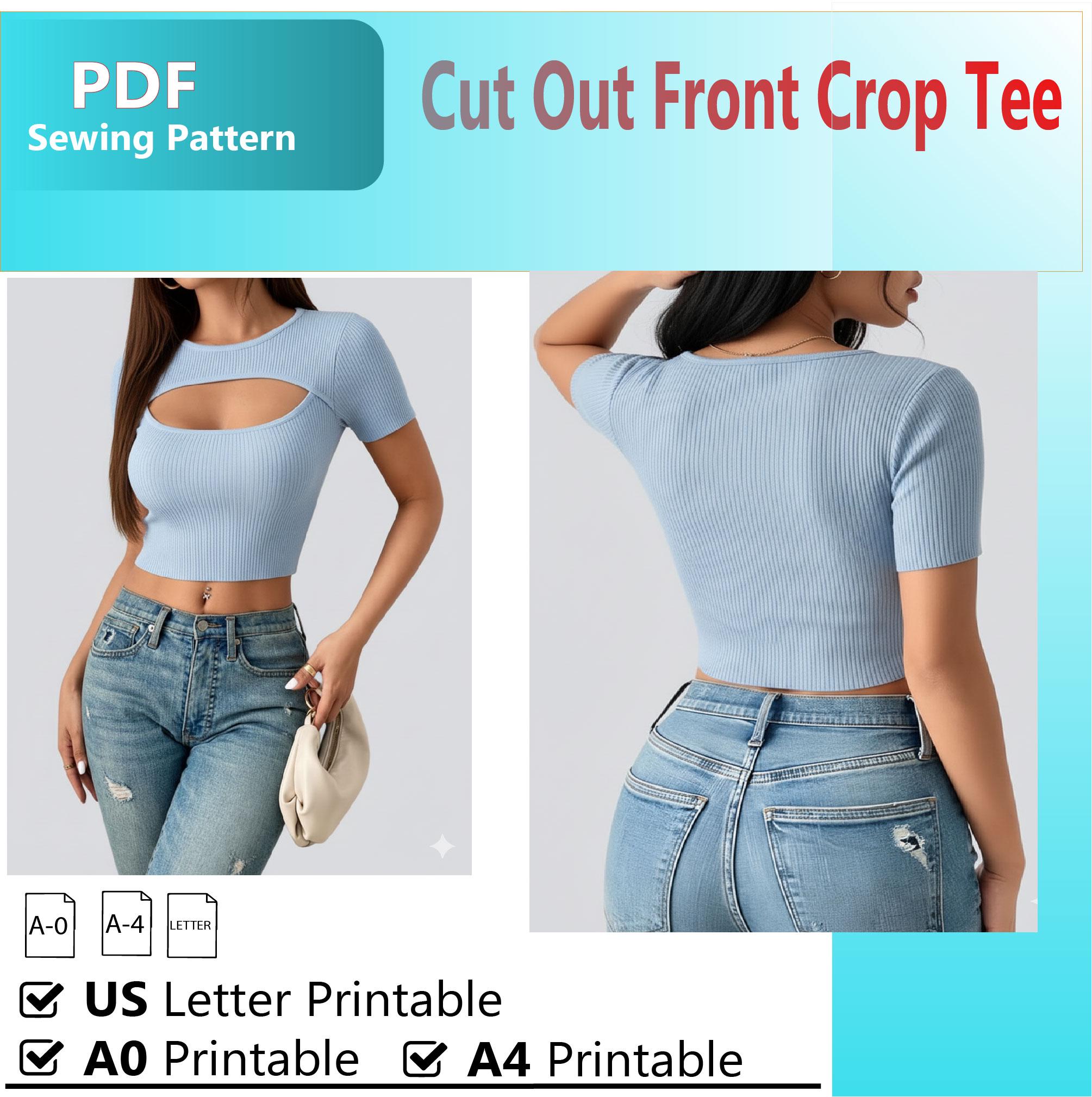 Cut Out Crop Top Sewing Pattern (PDF Download) - Etsy