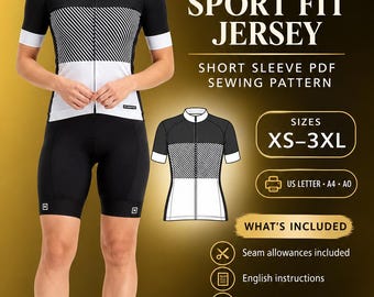 Women's Sport Jacket Sewing Pattern, Zip-Up Activewear PDF (A4/US Letter)