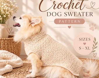 Easy Crochet Dog Sweater | Small Dog Clothes (PDF Pattern