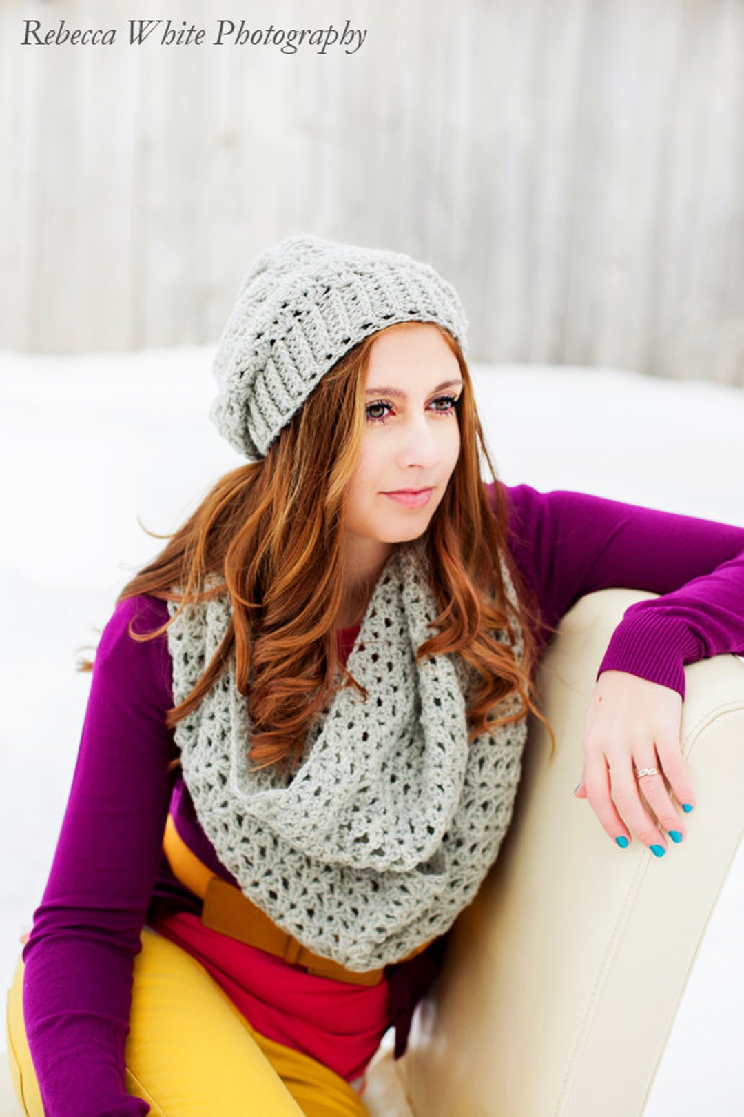 Instant Download - CROCHET PATTERN PDF - Slouch Hat and Infinity Scarf ...