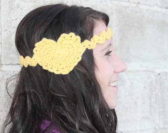 CROCHET PATTERN PDF - Instant Download - Frilly Heart Headband - Permission to Sell Finished Items