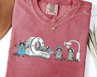 Grappig shirt radiologie wasbeer, Rad Tech Week Gif, Xray technicus grafisch T-shirt.