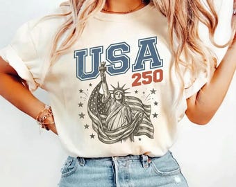 250e verjaardag VS, vintage vrijheidsbeeld, retro Amerikaanse vlag, patriottische kleding