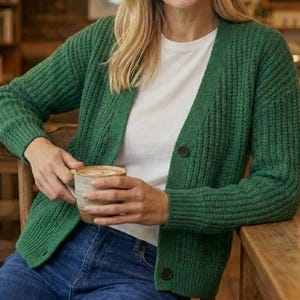 Patrón de cárdigan de crochet / PDF de crochet para hacer uno mismo / Suéter de crochet para principiantes e intermedios / Descarga de patrón de cárdigan a medida