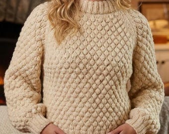 V-Neck Sweater Crochet Pattern | Alpine Stitch DIY (PDF Pattern)