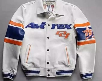 Giubbotto bomber da uomo Avirex in vera pelle di vacchetta: stile da volo americano