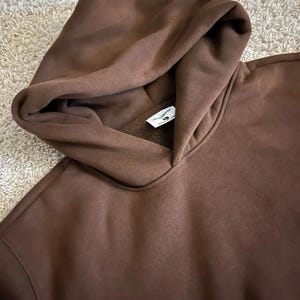 Sudadera con capucha marrón moca y chocolate, unisex, de algodón grueso, color marrón oscuro