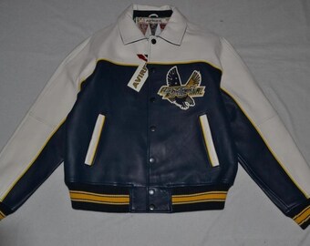 handmade Authentic Mens Avirex Soccer Jacket Navy Blue Brand all Sizes