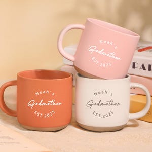 Custom Godmother Godfather Pottery Mug, Personalized Gift for Godparents, Godparent Appreciation Gifts, Godmothers Godfathers Mugs