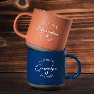 Promoted to Grandma/Grandpa Mug, Pregnancy Announcement Gift,Gift for New Grandma Grandpa, Baby Announcement Mug Pregnancy Reveal to Grandma
