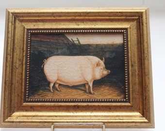 Clarence the Pig: Framed British Painting Reproduction Print