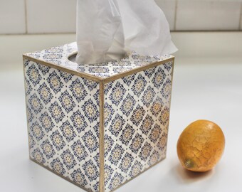 Square Tissue Box Cover - Bone