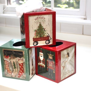 Country Christmas Tissue Box Cover - Etsy