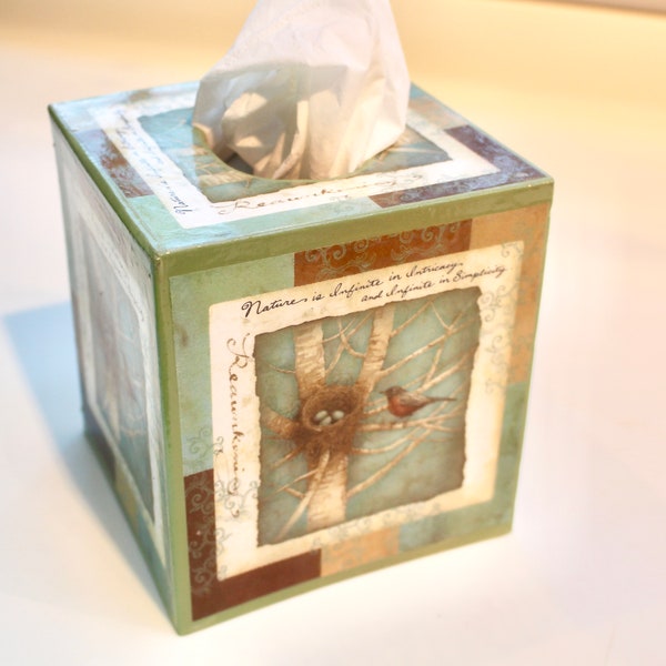 Bird and Nest Tissue Box Cover