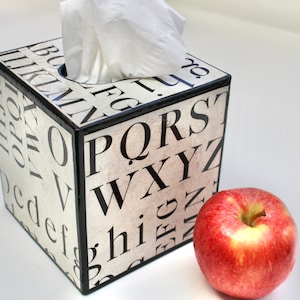 Letters and Numbers Tissue Box Cover