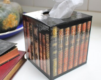 Vintage Book Tissue Box, 1,000+ Napkin Holders