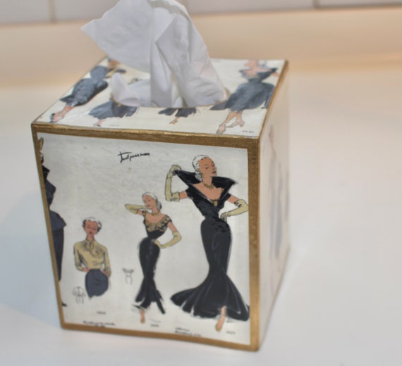 ladies dress tissue box SQDWYGUO Funny Tissue Box Holde, Lady Skirt Tissue Box Cover, A Funny Vintage Lady Up Dress Design Tissue Box Holder Rectangular Decor,Beauty Tissue Box - Pink
